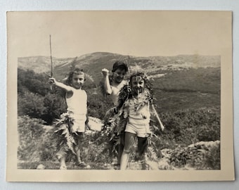 Vintage photo of 3 young boys in Spain, 1950s