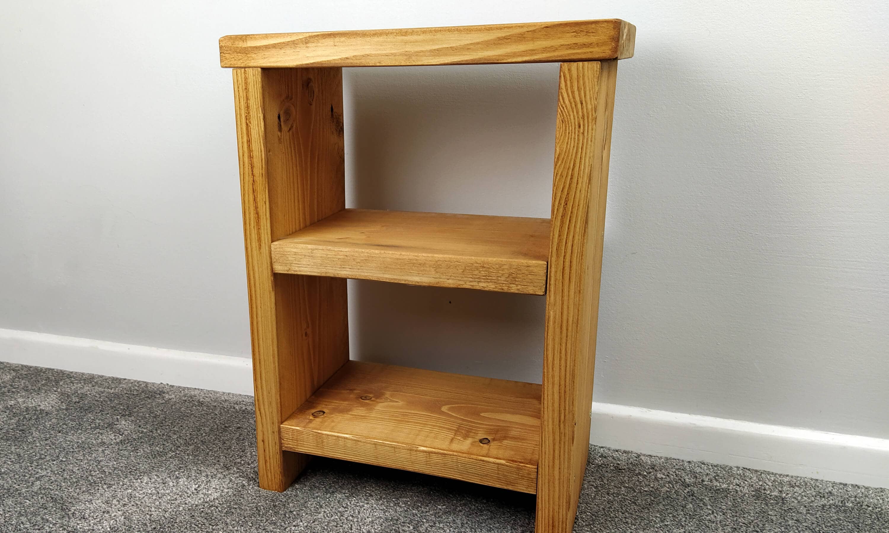 Solid Wood Bedside Table Chunky Scaffold Board Shelving Etsy UK