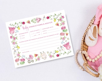 Hand-Painted Baby Girl Prediction Cards – Baby Shower Game