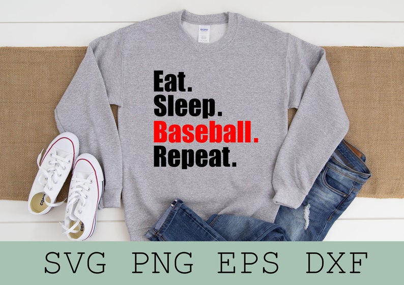 Free Free Eat Sleep Baseball Repeat Svg