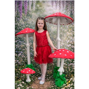 Decoração de cogumelo grande, feita à mão, para decoração de floresta e bosque, peça marcante para jardim de fadas.