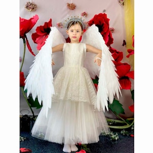 Baby cosplay angel wings costume  white angel wings birds wings cosplay photo props birthday girl outfit cupid