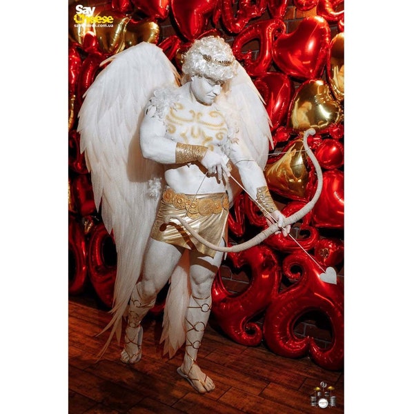 Disfraz de Cupido con alas de Ángel grandes, disfraz de halloween para adultos, cosplay, accesorios para hombres y mujeres, Carnaval burlesco