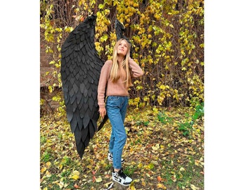 Black angel wings big costume wings angel photo props,  cosplay wings costume,  adult bird wings cosplay Exclusive