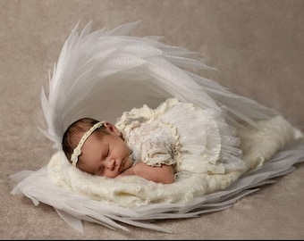 newborn angel wings props, newborn photo props baby white wings