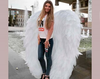 White angel wings, large angel wings costume, wings photo prop ,sexy cosplay, feather wings costume, angel costume