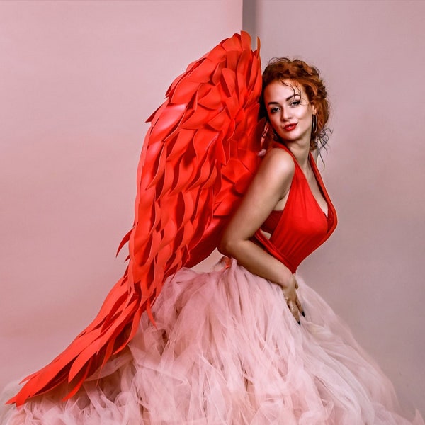 Red аngel wings sexy cosplay costume women devil adult  cupid carnival