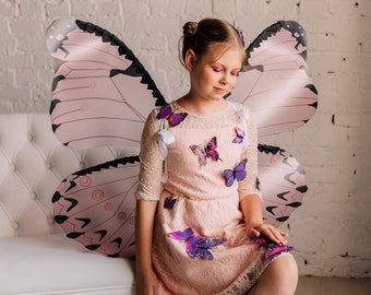 Fairy wings butterfly  cosplay adult costume cicada pixie  black fairy  dark fairy wings pink girls kids baby women