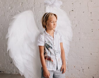 Angel wings kids costume cosplay white angel bird wings  photo props birthday girl outfit carnival prom cupid costume accessories
