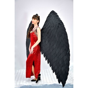 Black angel wings costume large devil demon cosplay wings for photo shoot