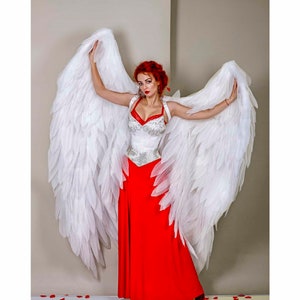 Alas de ángel blanco, disfraces de plumas blancas alas de ángel, accesorio  de disfraz de Halloween de plumas de fantasía premium y alas de cosplay  ZUCKER® -  España