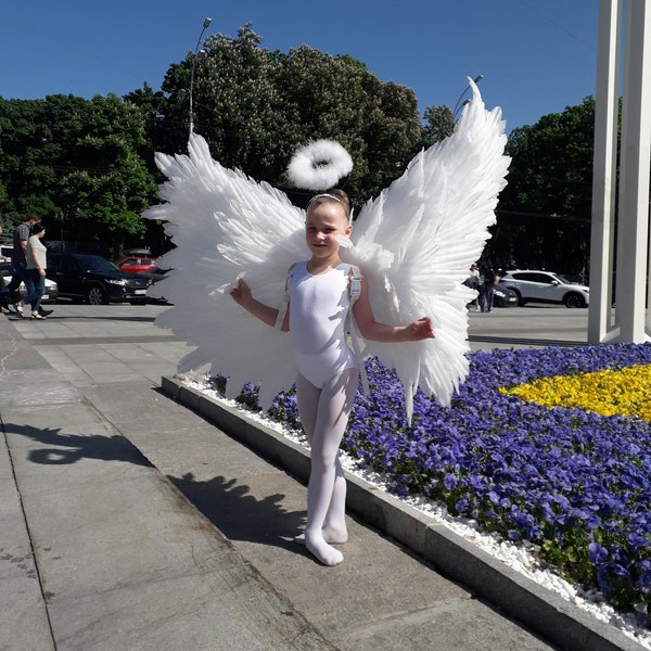 Little angel wings costume for baby white angel girl  small fairy carnival costume