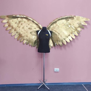 Gold angel wings adult costume cosplay golden birthday  large wings steampunk iridescent wings angel wings girls woman