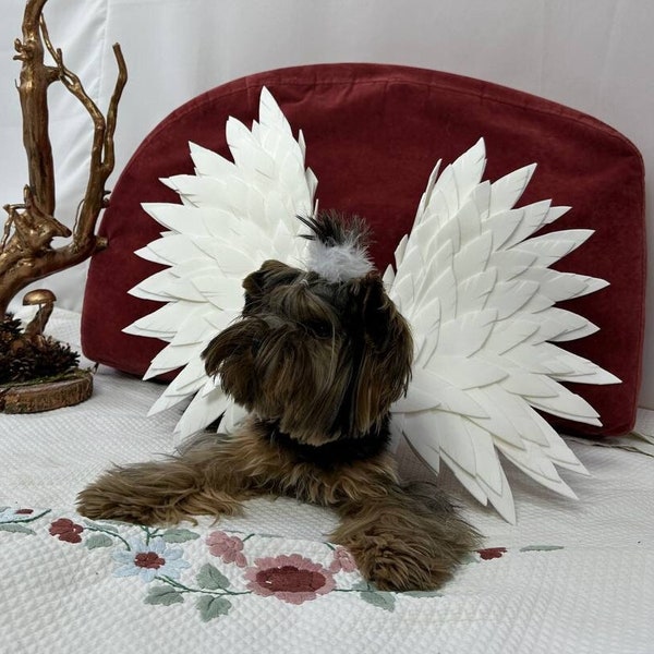 Disfraz de perro ángel perro disfraces de mascotas cosplay alas de ángel trajes disfraz de mascota de fantasía