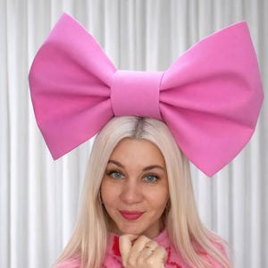 Stort rosa hårband för kvinnor, stort hårrosetttillbehör, iögonfallande hårband för fest, festival, jul eller cosplay