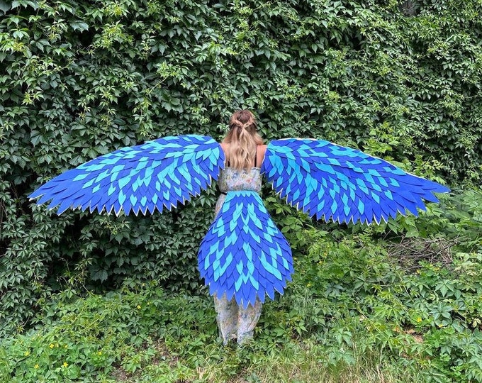 Costume de cosplay d'oiseau brun avec ailes et queue pour adultes, accessoires de costume d'halloween accessoires de fursuit costume de carnaval réaliste anime