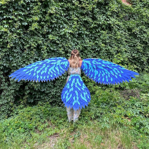 Wings and tail brown bird costume cosplay costume for adults, halloween costume props fursuit accessories anime realistic carnival costume