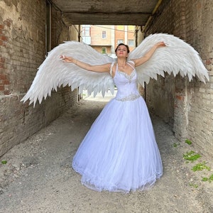Angel wings costume white, Wings cosplay for photoshoot,  large angel wings