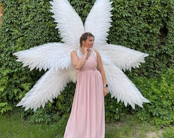 Seraphim Angel Wings, Wing Angel-kostuum voor fotoshoot, grote witte Fantasy Wings voor cosplay, festival, Halloween