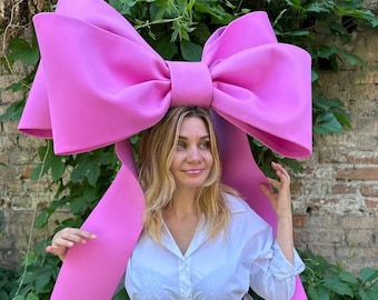Headband with giant bow pink color Halloween headband, wedding hair accessories, unique hair accessories, LGBT gifts !!