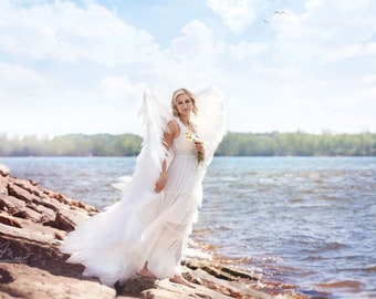 Сosplay costume white big  photo props birthday girl outfit carnival costume maternity  big angel wings