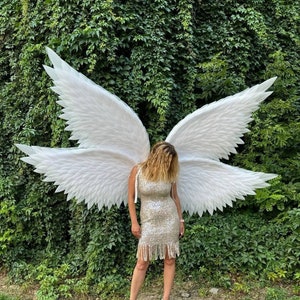 White angel wings costume with four wings, Halloween costume, cosplay costume