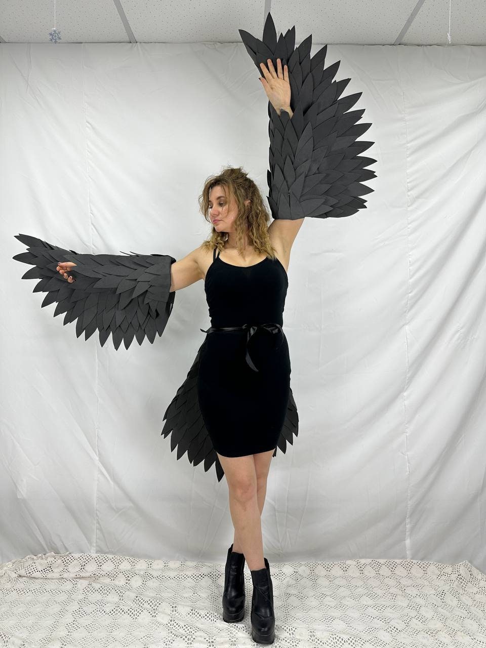 Black Angel Wings Costume Cosplay Props Devil Big Angel Wings