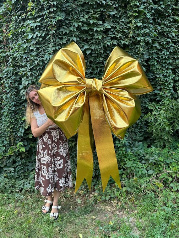 gold bow for dress Large | Holiday Wall or Door Decoration full length
