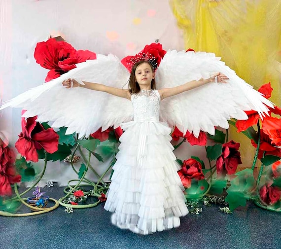 Disfraz alas Cupido disfraz de halloween bebé adolescente niños alas de  ángel blanco disfraz hada niñas festival fiesta Navidad -  España