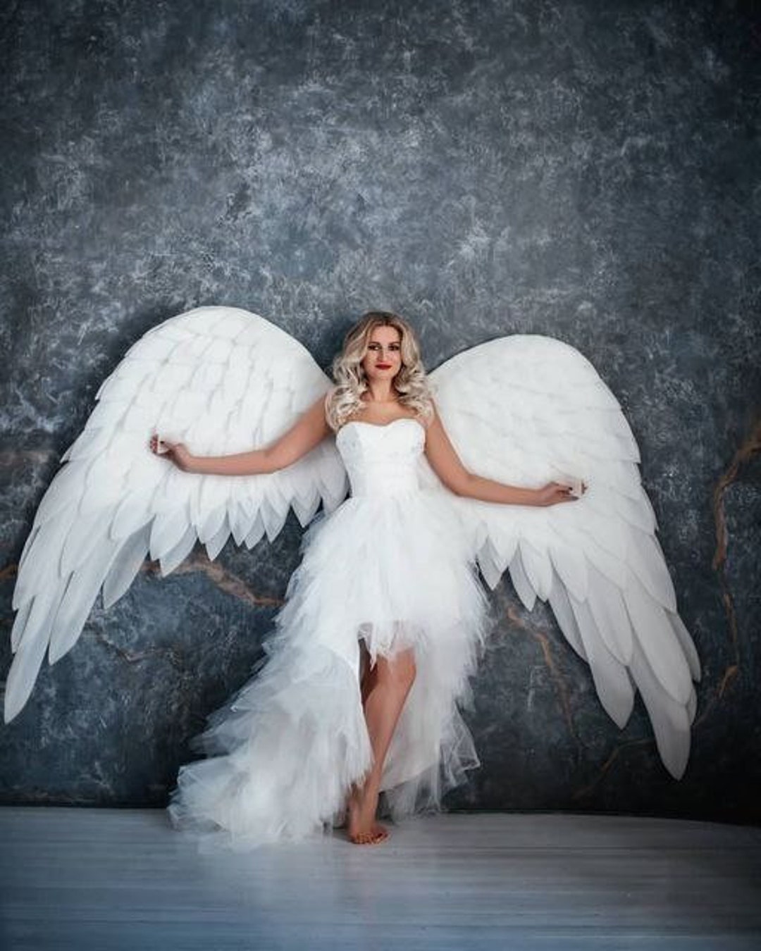 Angel Wings White Costume Adult Halloween Christmas Cosplay photo