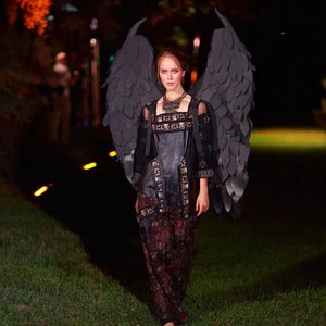 Black  wings cosplay costume halloween wings devil angel wings adult sexy lucifer demon women halloween costume gothic