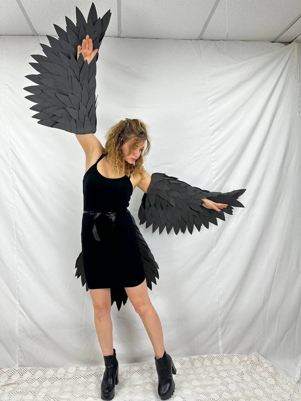 ブラックエンジェルウィングコスチュームコスプレ小道具悪魔大きな天使