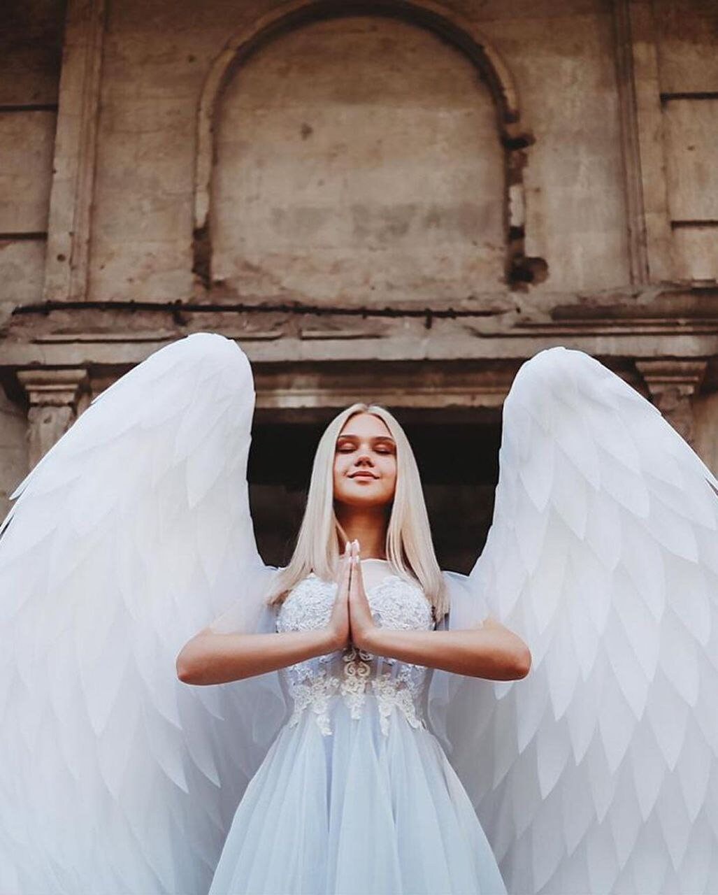 Аngel Wings Costume White Large Cosplay Adult Carnival Maternity