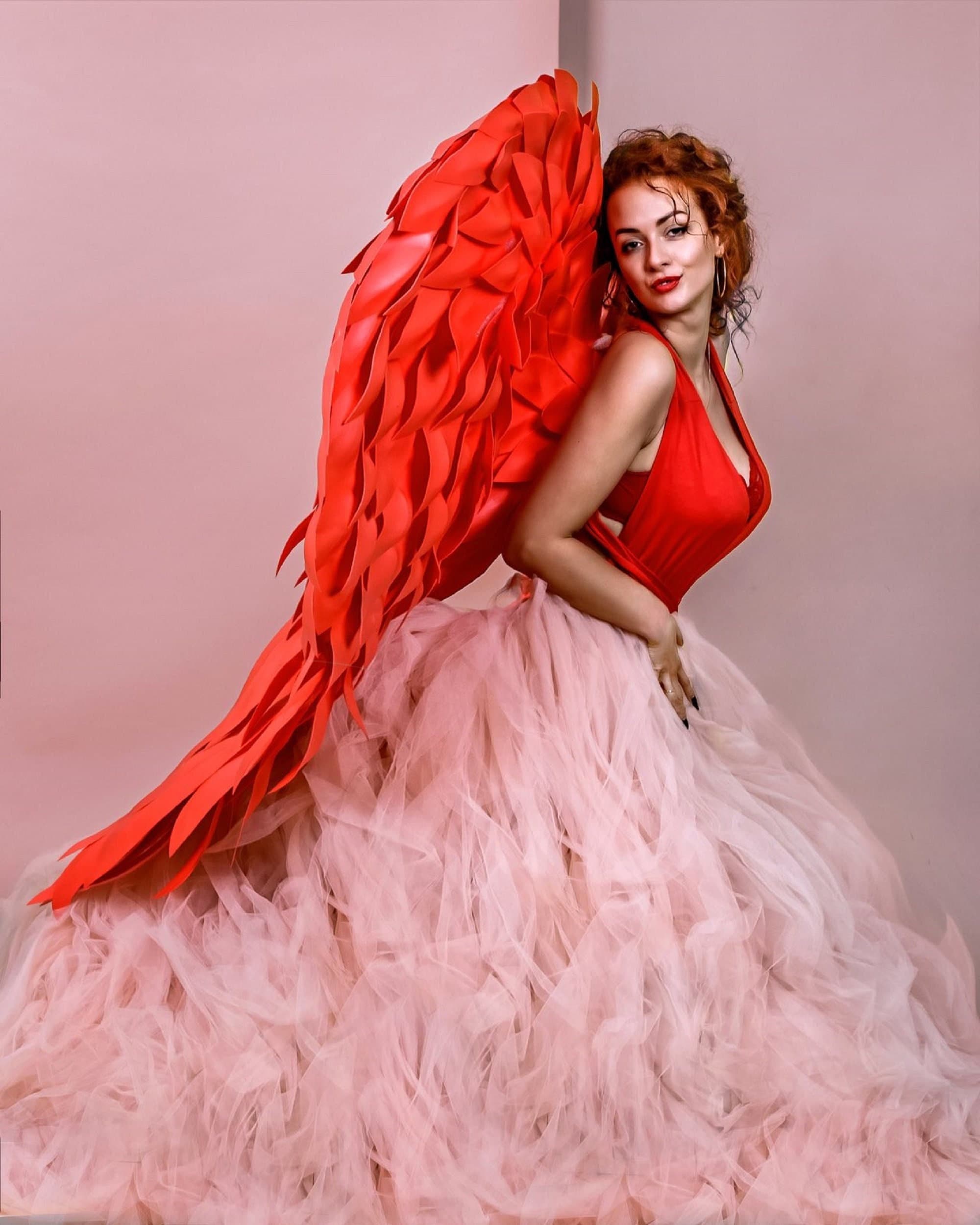 Cosplay Red Angel Wings Costume for Halloween, Parties and festivals_O07- by ETERESHOP