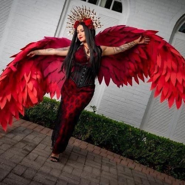 Red angel wings cosplay costume women  dragon wings hawks