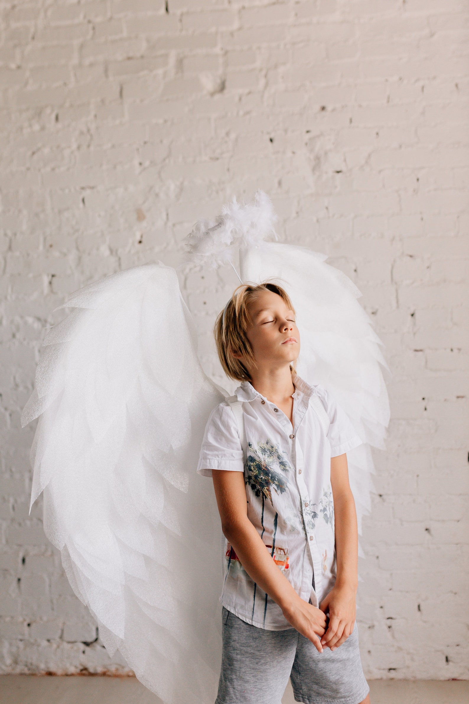 Angel Wings Kids Costume Cosplay White Angel Bird Wings Etsy