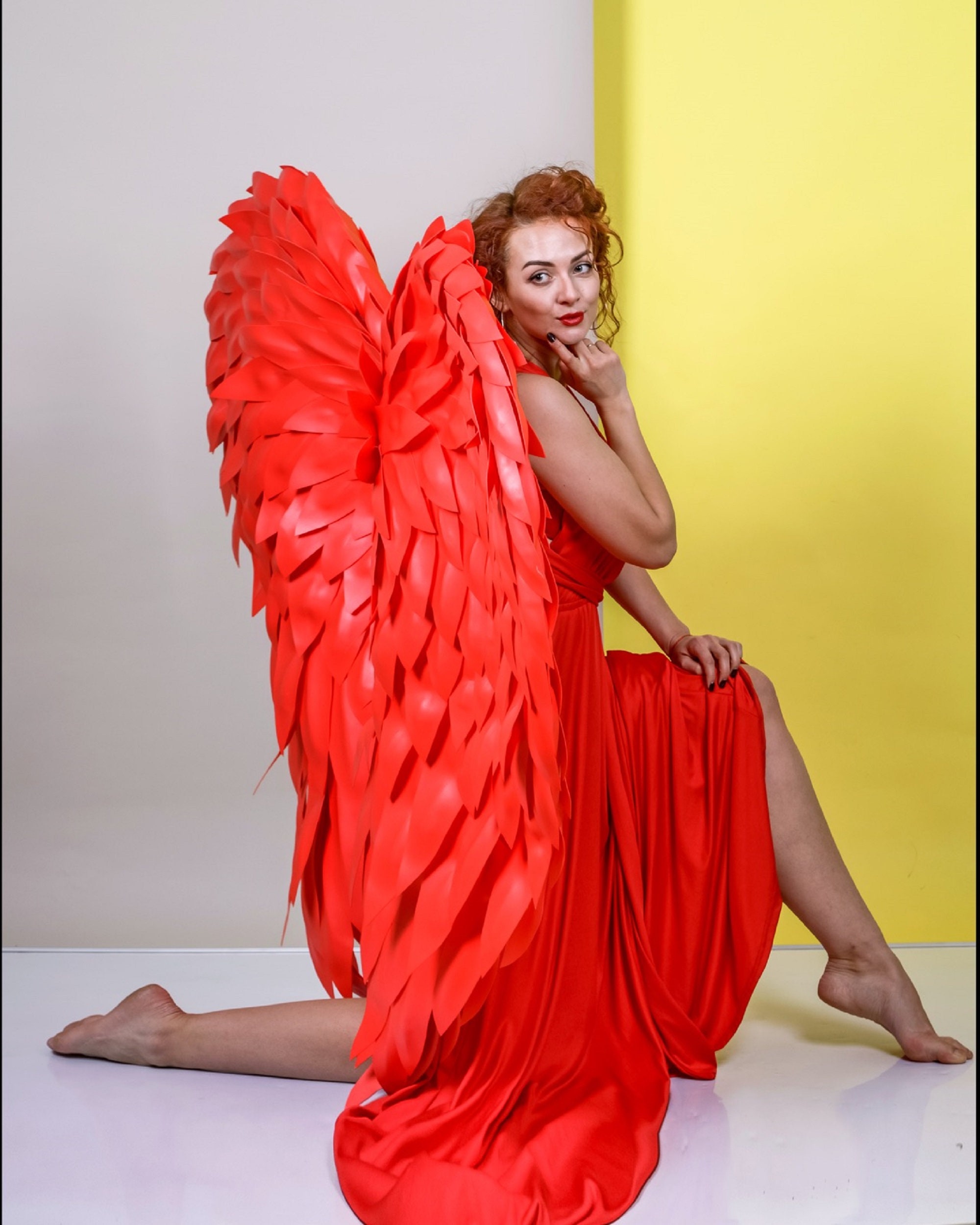 Cosplay Red Angel Wings Costume for Halloween, Parties and festivals_O07- by ETERESHOP