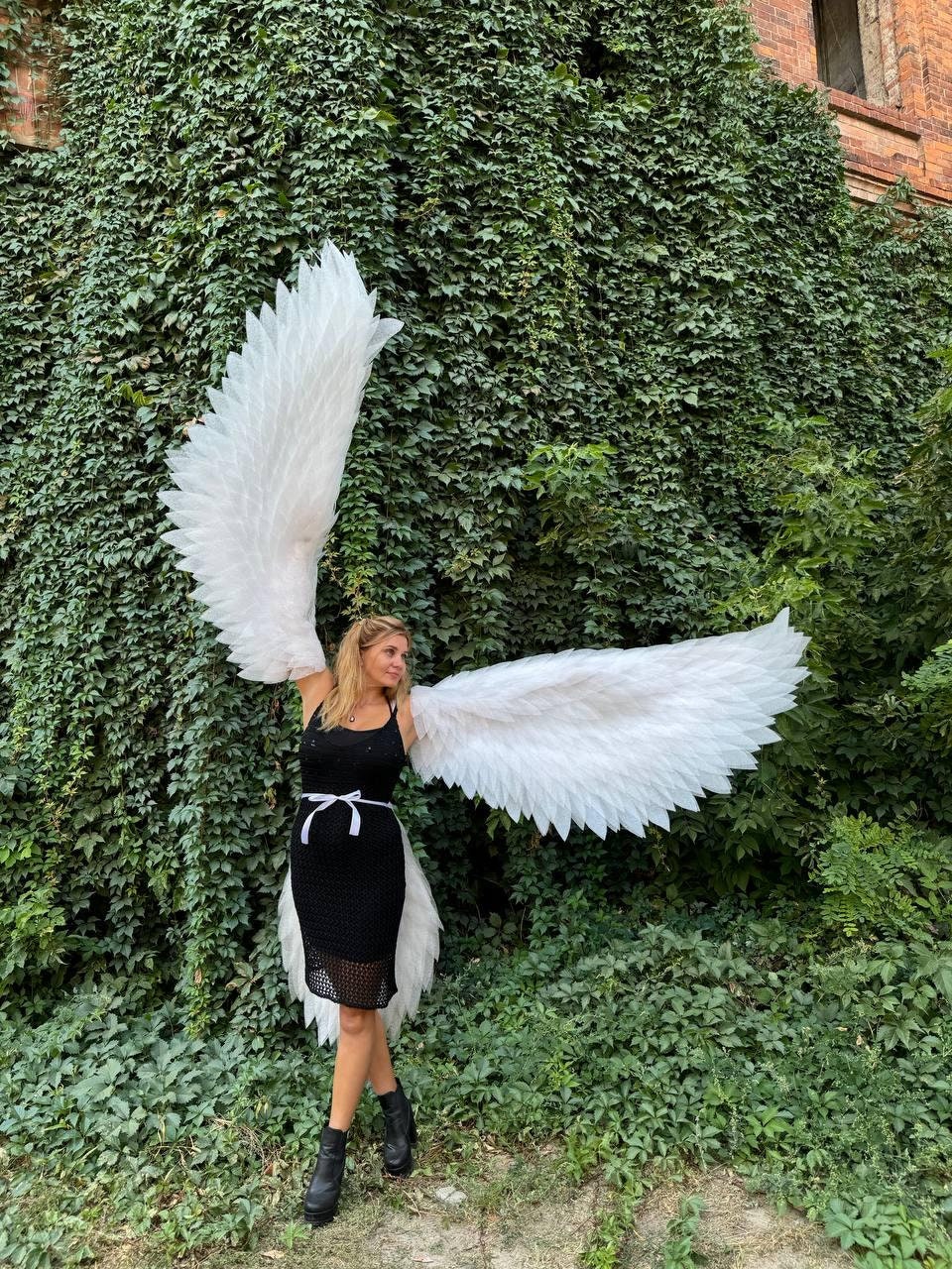 Bird  costume wings cosplay moveable wings white angel for women and children festival dance