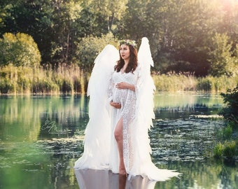 angel wings costume big white wings festival photo shoot cupid costume accessories maternity wings  large cosplay women  Christmas halloween