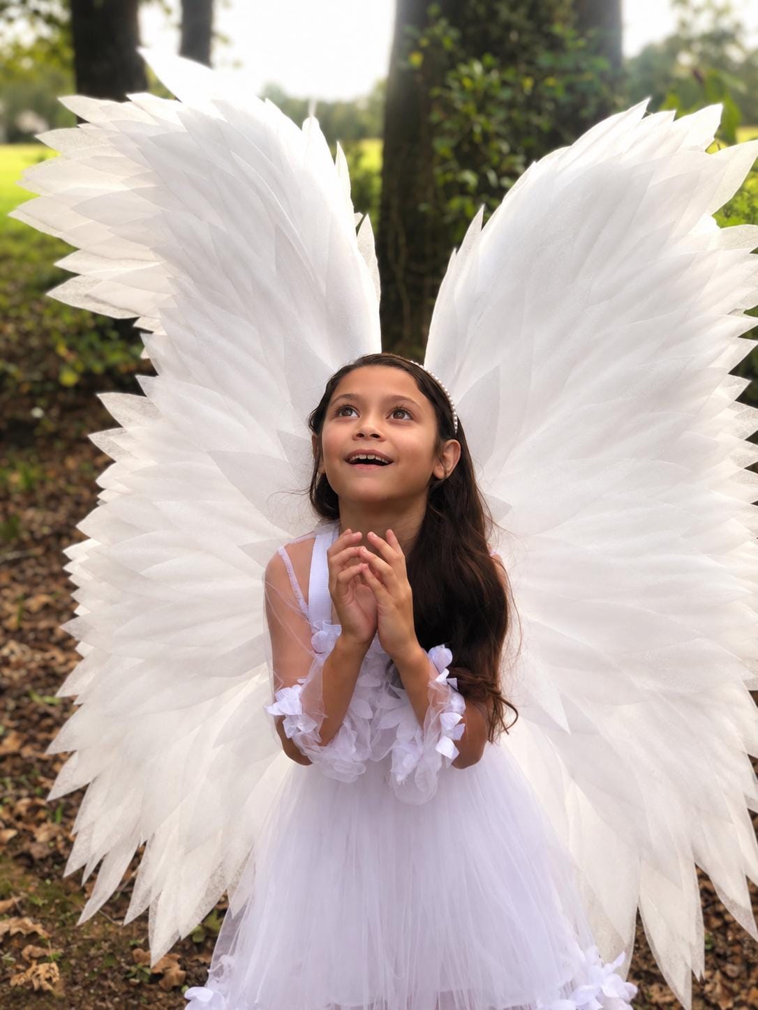 CO03211-BAVOIR.Ailes d'Ange Blanches avec Plumes pour Photographie de