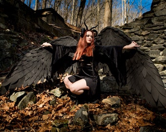 Black angel wings costume cosplay props devil large  big angel wings  halloween party festival