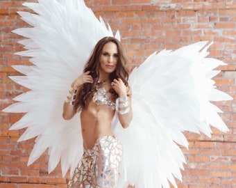 Angel wings costume cosplay white angel bird wings cosplay photo props birthday butterfly wings