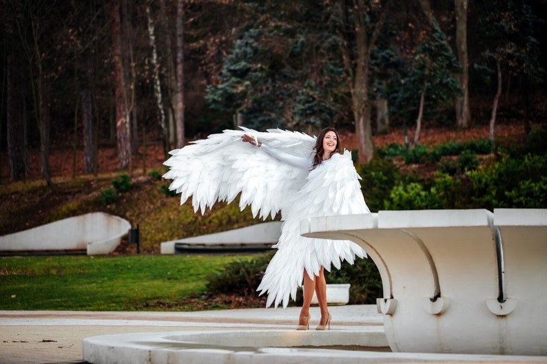 Angel wings costume cosplay white angel bird wings cosplay photo props birthday butterfly wings image 1