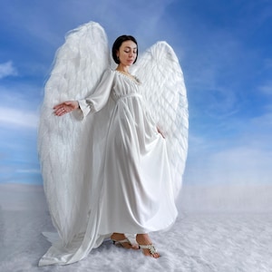 Angel wings costume for cosplay, white angel wings, bird wings, props for birthday photo shoots