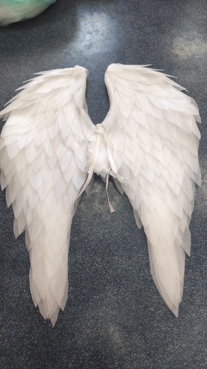 Hermosas alas de plumas de ángel Disfraz de cosplay Traje de ángel con  banda para el cabello Alas de hadas de bastón para Halloween Fotografía  Prop Bo