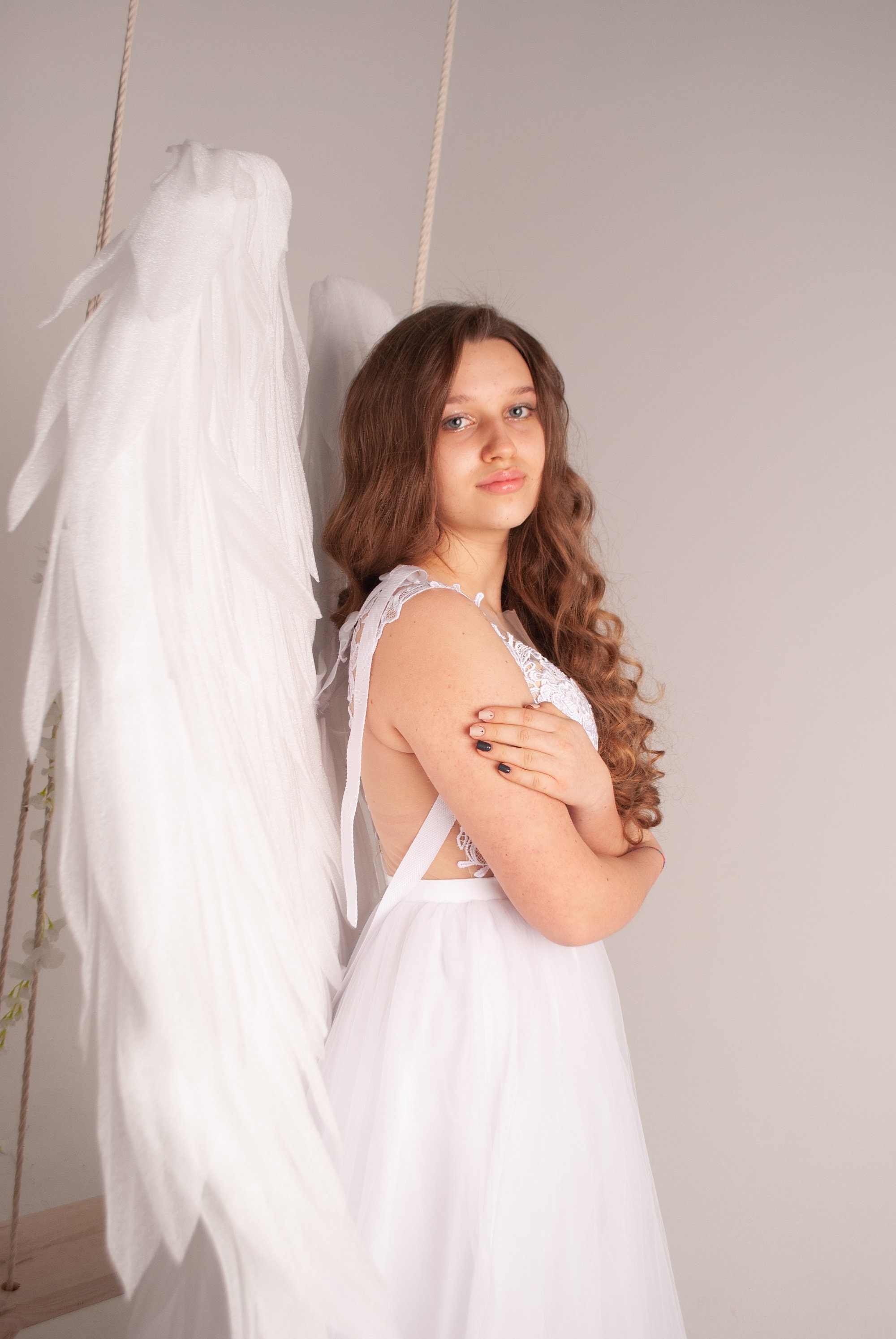 White Angel Wings Adult Costume Cosplay Sexy Halloween Costume