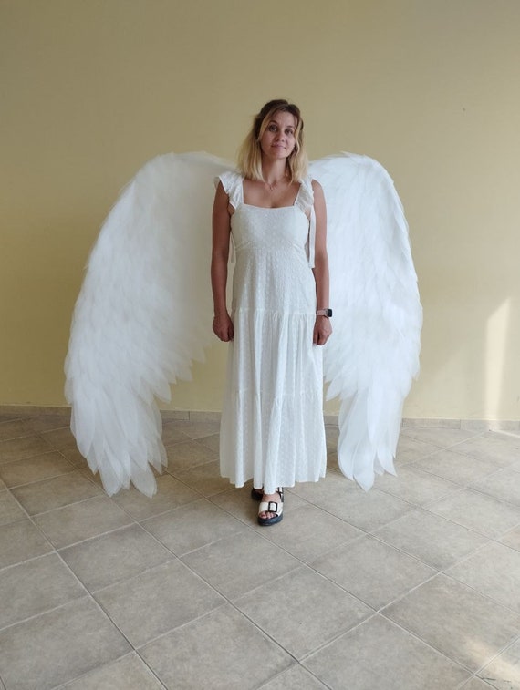 Angel Wings Costume Big White Wings Festival Photo Shoot Cupid Costume  Accessories -  Denmark