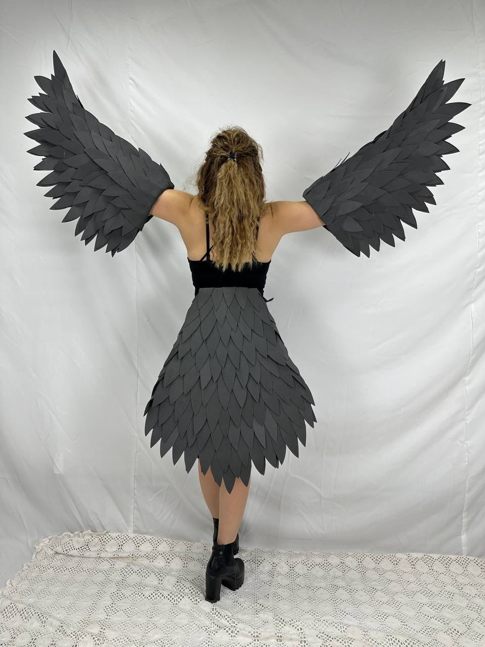 ブラックエンジェルウィングコスチュームコスプレ小道具悪魔大きな天使