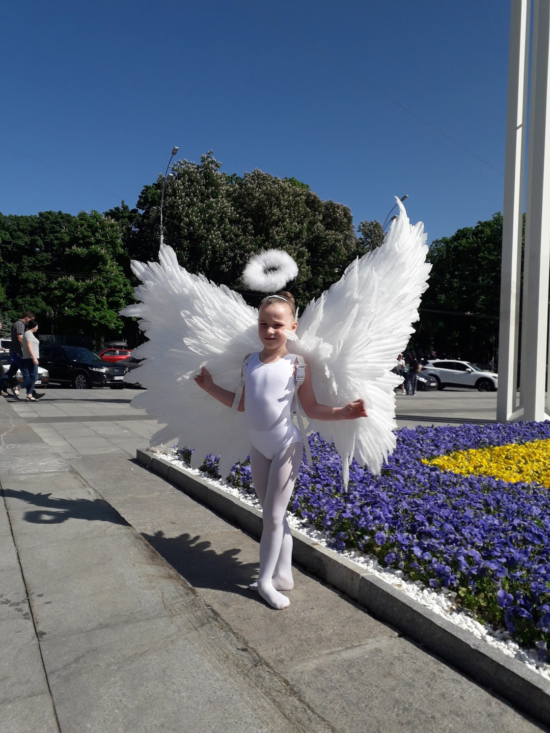 Little Angel Wings Costume for Baby White Angel Girl Small 