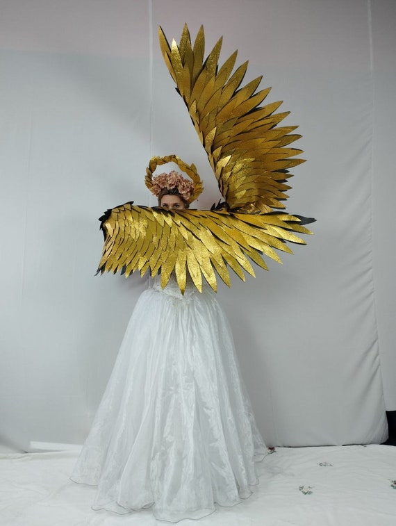 Disfraces de fiesta de Halloween, alas de ángel de plumas, grandes alas de  plumas de ángel festivas, decoración para niños y niñas, fiesta de baile